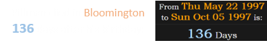 Pillman died in Bloomington 136 days after his birthday: