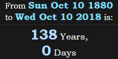 138 Years, 0 Days