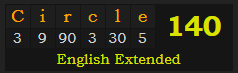 "Circle" = 140 (English Extended)