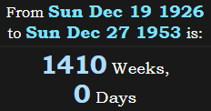 1410 Weeks, 0 Days