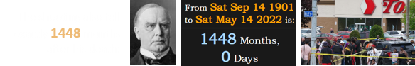 The shooting also fell exactly 1448 months after his death: