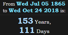 153 Years, 111 Days
