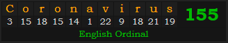 "Coronavirus" = 155 (English Ordinal)