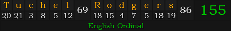 "Tuchel - Rodgers" = 155 (English Ordinal)