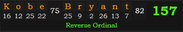 Kobe Bryant = 157 Reverse