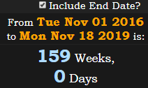 159 Weeks, 0 Days