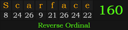 "Scarface" = 160 (Reverse Ordinal)