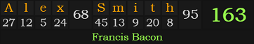 "Alex Smith" = 163 (Francis Bacon)