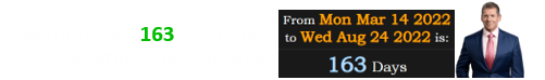 March 14th was 163 days before McMahon’s next birthday: