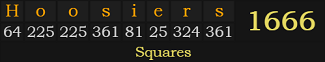 "Hoosiers" = 1666 (Squares)