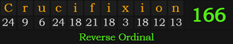 "Crucifixion" = 166 (Reverse Ordinal)