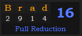 "Brad" = 16 (Full Reduction)