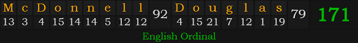 "McDonnell Douglas" = 171 (English Ordinal)