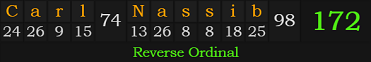 "Carl Nassib" = 172 (Reverse Ordinal)