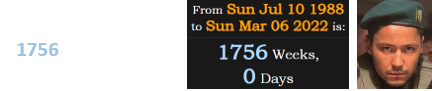 Pasha was exactly 1756 weeks old when he allegedly died: