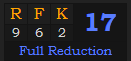 "RFK" = 17 (Full Reduction)