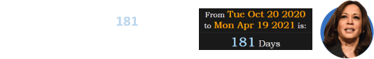 Walter’s death fell 181 days after the current Vice President’s birthday: