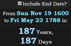 187 Years, 187 Days