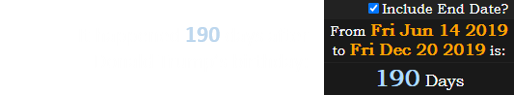 It happened 190 days after Donald Trump’s birthday: