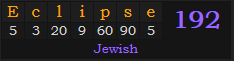 "Eclipse" = 192 (Jewish)