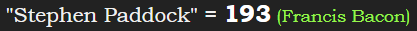 "Stephen Paddock" = 193 (Francis Bacon)
