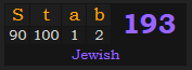 "Stab" = 193 (Jewish)