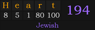 "Heart" = 194 (Jewish)