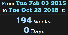 194 Weeks, 0 Days