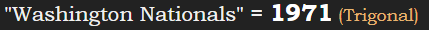 "Washington Nationals" = 1971 (Trigonal)