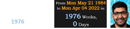 Twitter CEO Parag Agrawal was exactly 1976 weeks old: