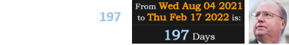 His death fell 197 days after his birthday: