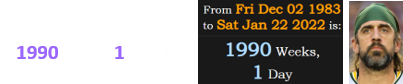 Aaron Rodgers was 1990 weeks, 1 day old: