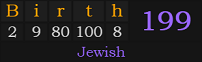 "Birth" = 199 (Jewish)