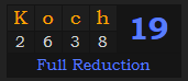 "Koch" = 19 (Full Reduction)