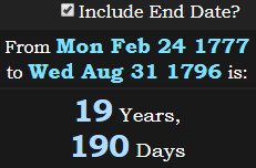 19 Years, 190 Days