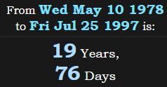 19 Years, 76 Days