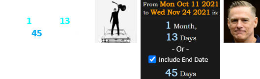 So Happy It Hurts came out 1 month, 13 days (or 45 days) earlier: