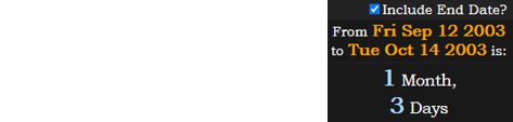 The ball was hit by Luis Castillo, who was a span of 1 month, 3 days after his birthday: