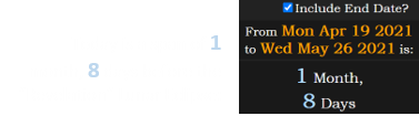 Today is a span of 1 month, 8 days before the “Revelation” Lunar Eclipse: