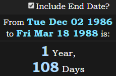 1 Year, 108 Days