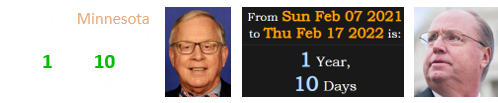 The Minnesota representative died 1 year, 10 days after Wright: