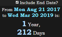 1 Year, 212 Days