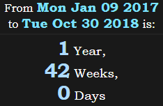 1 Year, 42 Weeks, 0 Days