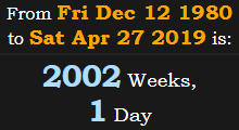 2002 Weeks, 1 Day