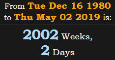2002 Weeks, 2 Days