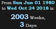 2003 Weeks, 3 Days
