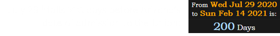 July 29th falls 200 days before Arizona’s date of admission to the Union: