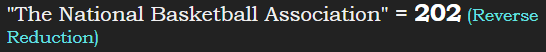 "The National Basketball Association" = 202 (Reverse Reduction)