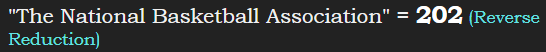 "The National Basketball Association" = 202 (Reverse Reduction)