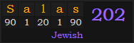 "Salas" = 202 (Jewish)